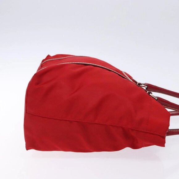 PRADA Tote Bag Nylon Red Silver Auth 138844 - Picture 4 of 16